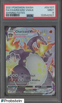 2021 Pokemon SWSH Shining Fates #SV107 Charizard Vmax FA PSA 9 MINT - Image 1