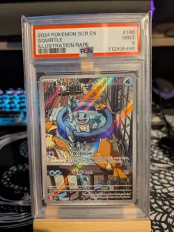 Pokemon TCG Squirtle Illustration Rare Stellar Crown 148/142 - PSA 9 Mint - Image 1