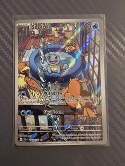 Pokemon TCG Stellar Crown Squirtle Illustration Rare Card 148/142 Mint Condition - Image 1