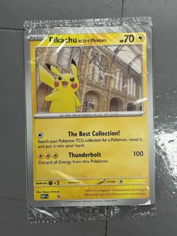 IN HAND | Pikachu At The Museum Natural History Museum Jumbo Pokemon Promo Card - Image 1