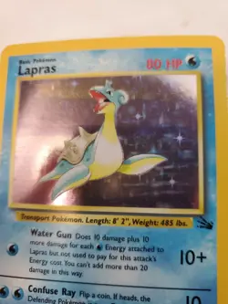 Lapras Fossil Set Holo Pokemon Card Base Jungle - Image 5