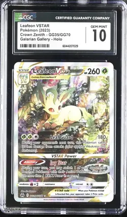 CGC 10 GEM MINT Leafeon VSTAR GG35/GG70 GALARIAN GALLERY Pokemon Card - Image 1