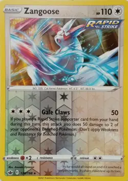 120/198 ZANGOOSE REVERSE HOLO CHILLING REIGN POKEMON CARD - Image 1