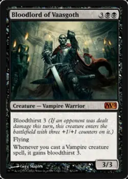 MTG - Bloodlord of Vaasgoth - Foil - Magic 2012 - NM, English Magic FLAT RATE SH - Image 1