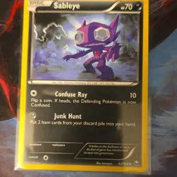 Pokemon Sableye 62/108 Dark Explorers Uncommon Basic Darkness HP 70 - Image 1