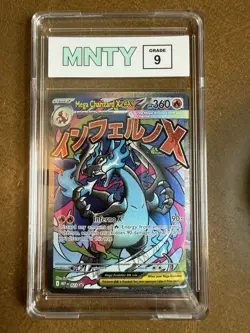 2025 POKEMON ULTRA-PREMIUM COLLECTION PROMO #023 MEGA CHARIZARD X EX MNTY 9 - Image 1