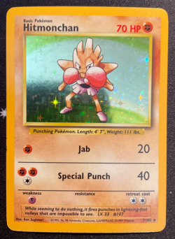 Pokemon TCG Hitmonchan - Base Set 7/102 Holo LP - Image 1