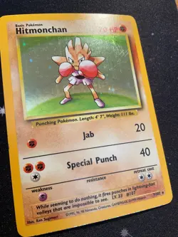 Pokemon TCG Hitmonchan - Base Set 7/102 Holo LP - Image 2