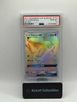 2017 POKEMON SUN & MOON SECRET #152 FULL ART/ESPEON GX PSA 10 - Image 1