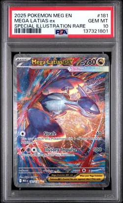 2025 POKEMON MEGA EVOLUTION SPECIAL ILLUSTRATION RARE #181 MEGA LATIAS EX PSA 10 - Image 1
