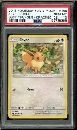 Pokemon - Eevee Holo Cracked Ice #155 PSA 10 - Image 1
