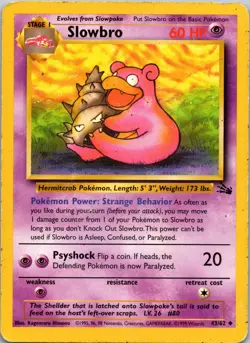 Slowbro 43/62 Fossil MP Pokemon TCG - Image 1
