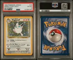 1999 POKEMON JUNGLE NO SYMBOL #16 WIGGLYTUFF-HOLO PSA 4 - Image 3