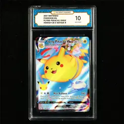 TQG 10 GEM MINT 2021 Pokemon ENG Flying Pikachu VMAX 007/025 R - Image 2