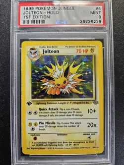 Pokemon PSA 9 1st Edition Jungle Jolteon Holo Rare (4/64) MINT - Image 1