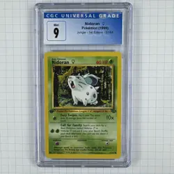 1999 Pokemon Jungle 1st Edition Nidoran #57/64 CGC 9 Mint Graded - Image 1