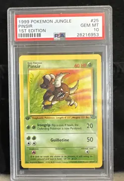 1999 Pokemon Jungle Pinsir 25/64 PSA 10 Gem Mint - Image 1