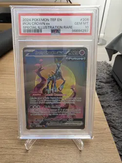 2024 Pokemon Iron Crown Ex 206 PSA 10 Temporal Forces Special Illustration Rare - Image 1