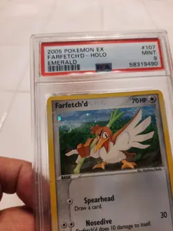 2005 Pokemon EX Emerald Farfetchd 107/106 PSA 9 Mint - Major SWIRL box topper s. - Image 3