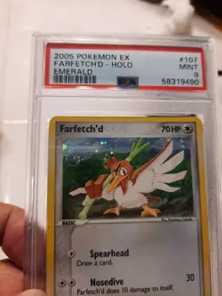 2005 Pokemon EX Emerald Farfetchd 107/106 PSA 9 Mint - Major SWIRL box topper s. - Image 4