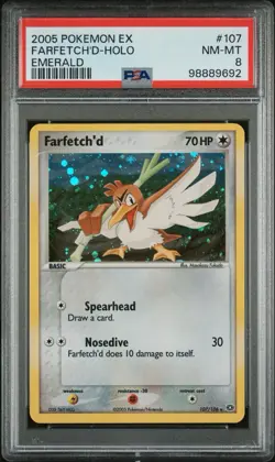 PSA 8 Farfetch'd 107/106 EX Emerald Secret Rare Holo 2005 English Pokemon TCG - Image 1