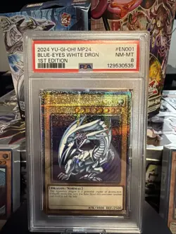 Blue Eyes White Dragon MP24-EN001 Quarter Century Secret Rare PSA 8 - Image 1