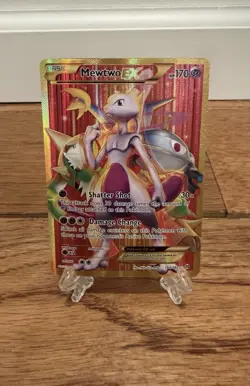 Pokemon Mewtwo EX TCG Full Art Holo Rare Card Breakthrough-Secret 164/162 - Image 2