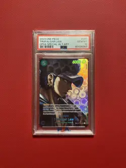 One Piece Trafalgar Law SP OP01-047 PSA 10 English OP04 Kingdoms of Intrigue SR - Image 1