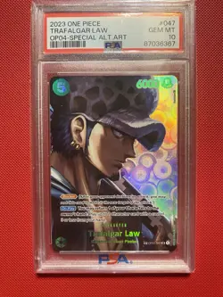 One Piece Trafalgar Law SP OP01-047 PSA 10 English OP04 Kingdoms of Intrigue SR - Image 2