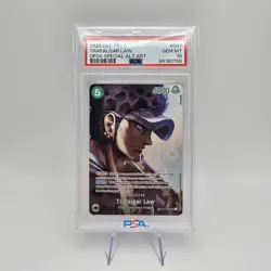 One Piece Trafalgar Law SP OP01-047 PSA 10 English OP04 Kingdoms of Intrigue SR - Image 1