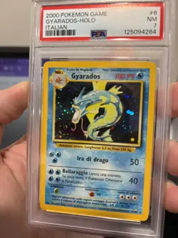 2000 Pokemon ITALIAN Unlimited Base Set Gyarados Holo 6/102 PSA 7 - Image 2