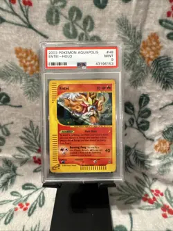 Pokemon PSA 9 MINT Aquapolis Entei H8/H32 Holo Rare - Image 1