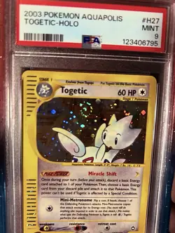2003 Pokemon Aquapolis Togetic 💝Holo #H27 PSA 9 New Cert W/ Swirl & Bleed!! - Image 4
