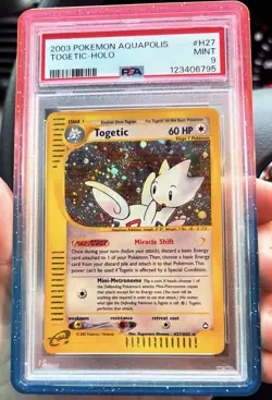 2003 Pokemon Aquapolis Togetic 💝Holo #H27 PSA 9 New Cert W/ Swirl & Bleed!! - Image 5