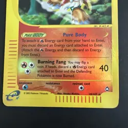 2003 Pokemon Aquapolis Entei Reverse Holo Foil #10/147 LP - Image 3