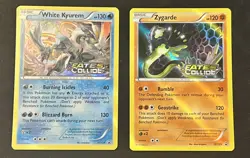 Pokemon White Kyurem XY128 & Zygarde XY129 - Holo Prerelease Promo Fates Collide - Image 1