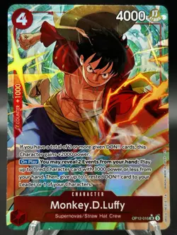 TCG One Piece Monkey.D.Luffy (Alternate Art) OP12-015 Legacy of the Master Foil - Image 2