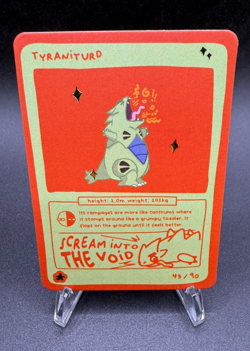 Pokedoodles Tyraniturd 43/90 - Rare Card - Pokemon Tyranitar Fan Art - Image 3