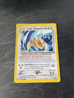 Pokemon TCG Light Dragonite Neo Destiny Holo Card 14/105 Unlimited Rare - Image 1