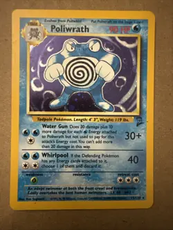 Pokemon Card - Poliwrath Holo Rare Base Set 2 15/130 NM - Image 1