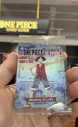 Monkey.D.Luffy College Basketball US Voyage P-055 One Piece Promo Sealed - Image 1