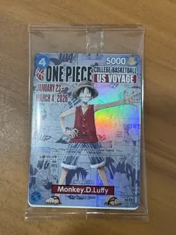 One Piece Monkey.D.Luffy US Voyage College Basketball Promo Card #P-055 Sealed - Image 1