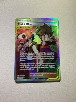 Red & Blue Tag Team 234/236 Pokemon TCG Full Art Trainer Cosmic Eclipse MINT - Image 1