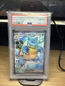 Pokemon TCG Blastoise EX Holo Ultra Rare Card Scarlet & Violet-151 184/165 PSA10 - Image 1