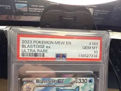 Pokemon TCG Blastoise EX Holo Ultra Rare Card Scarlet & Violet-151 184/165 PSA10 - Image 3
