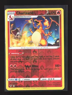 Pokemon SWSH04: Vivid Voltage #025/185 Reverse Holo Rare Charizard - Image 1