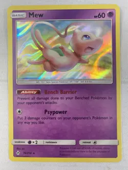 Pokemon TCG Mew 76/214 Holo Rare SM: Unbroken Bonds NM - Image 1
