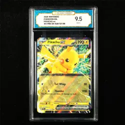 TQG 9.5 MINT+ 2025 Pokemon ENG Pikachu ex 028/131 RR - Image 1