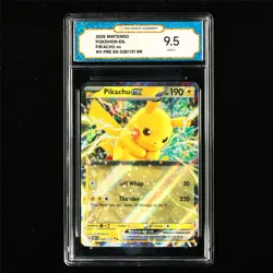 TQG 9.5 MINT+ 2025 Pokemon ENG Pikachu ex 028/131 RR - Image 2