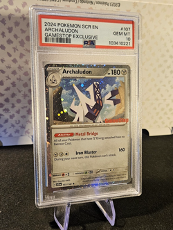 PSA 10 Gem Mint 2024 Pokemon Stellar Crown Gamestop Exclusive Archaludon Cosmos - Image 2
